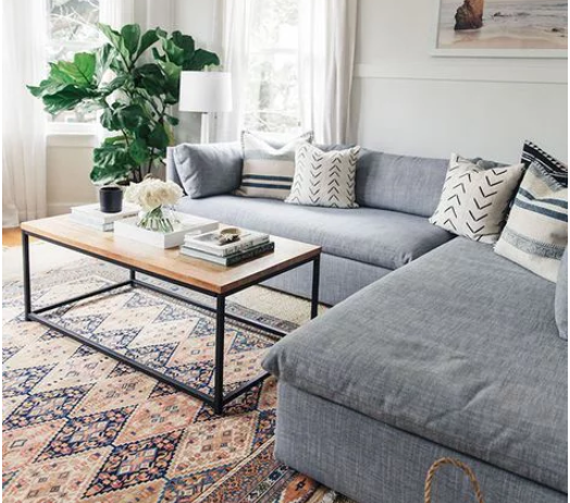 Thảm phòng khách thổ cẩm phong cách vintage